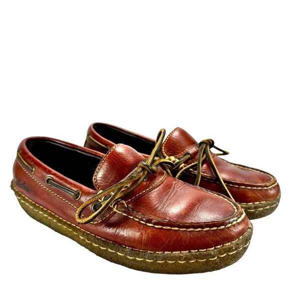 Vintage Early 2000s Leather Cabela's Crepe Slip On Shoes 8M - Picture 1 of 8